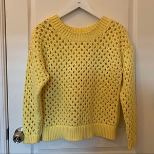 Lou & Grey Open Knit Yellow Pullover Sweater